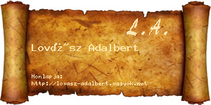Lovász Adalbert névjegykártya