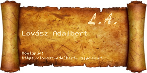 Lovász Adalbert névjegykártya